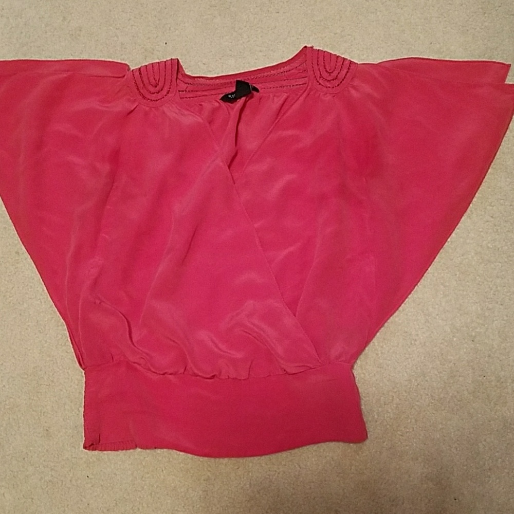 White House Black Market Silk coral blouse